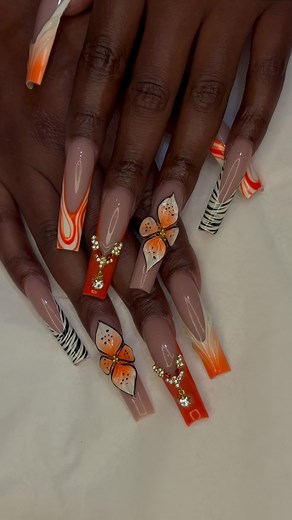 Hesperidium 🧡🍑🍊. . . . . @toofinetammy . . #nailtech #nailsnailsnails #nails #nailart #nail #atlnails #nailtechnician #nailsofinstagram #nailtrends #longnailsdontcare #squarenails #springnails #summernails | Surin Nguyen