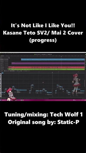 It's Not Like I Like You!! cover progress #shorts #vocaloid #kasaneteto #synthv #cover #miku