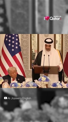618K views · 20K reactions |  Watch as H.H. the Amir urges H.E. Donald Trump to apply American pressure to end the Gaza conflict and bring peace to other troubled countries of the region in his speech at the state dinner hosted at the Lusail Palace on 14 May 2025. : Al Jazeera English #ILoveQatar #Qatar #QatarNews #DohaNews #ILQLive Donald J. Trump | ILoveQatar.net - ILQ | Facebook