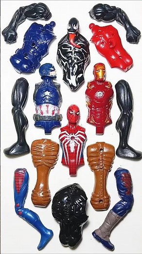 AVENGERS TOYS MARVEL'S, SPIDERMAN VS VENOM VS CAPTAIN AMERICA VS IRONMAN. #avengers #shorts
