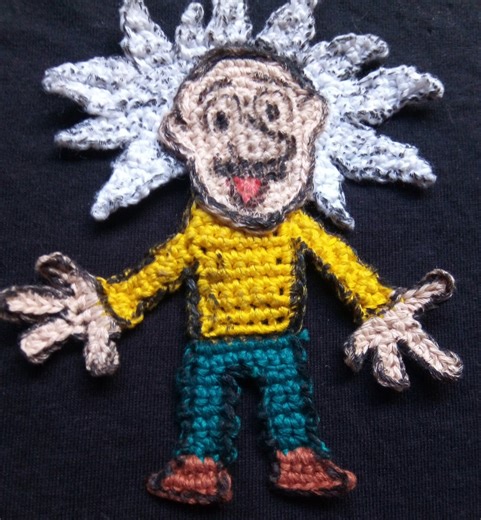 Einstein Applique Crochet Pattern | Scientist Embellishment - Etsy UK