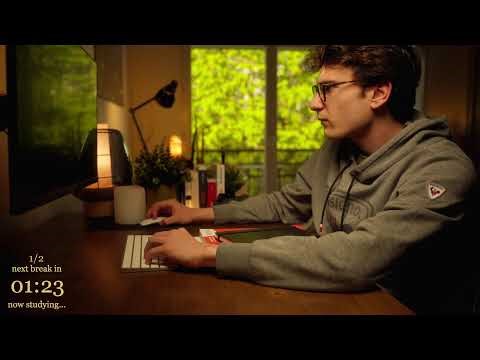 3-HOUR | Study With Me | One break, No music, Deep work