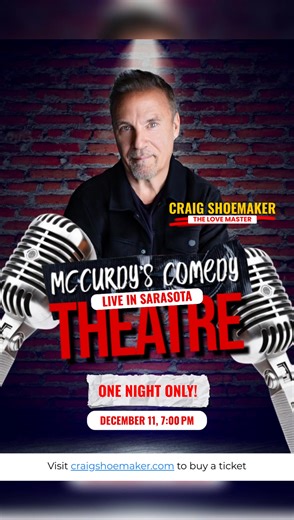 19 reactions · 4 comments | Florida. Packing to see you. What should I wear? Boca Naples Sarasota Key West Bring six friends - I’ll give you two free tix. Hurry. A few shows are almost sold out. www.CraigShoemaker.com | Craig Shoemaker | Facebook