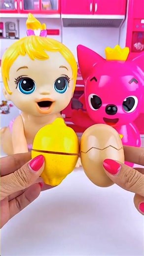 ASMR Toys Unboxing Minnie Mouse and Pinkfong Eating Fruit Set Toys ASMR Videos #shorts #toyunboxing