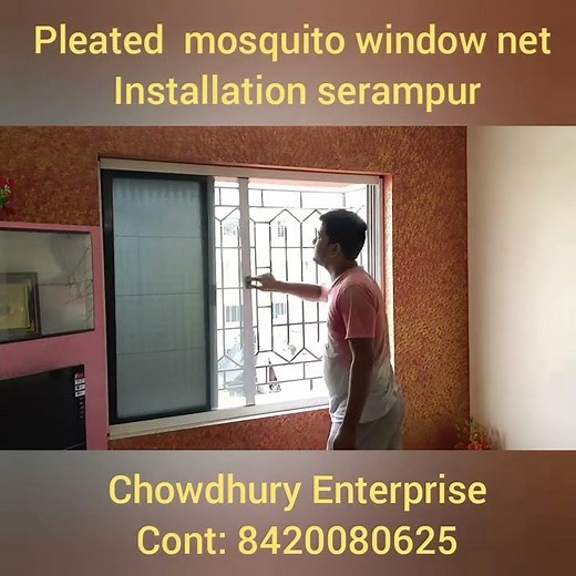 Pleated Mosquito Window Net installation Hooghly