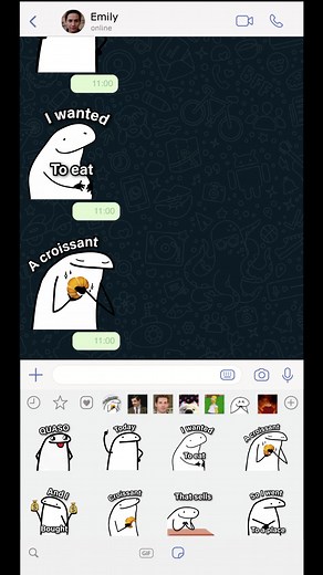 Buying Croissant at a Memes Shop - Flork Meme Stickers