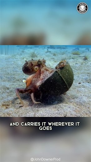 Coconut Octopus 🐙 The Shell-Stealing Genius! This clever creature grabs coconuts and shells to hide inside. It even walks on two arms like a tiny alien on the sand. You won’t believe how smart this little animal is! #wildlife #nature #animalfacts #animalvideos | 1 Minute Animals