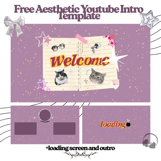 Free Aesthetic Youtube Intro Templates   Loading Screen and Outro | Canva |