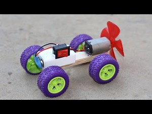 How to make a Propeller TOY car at Home - DIY dc motor air car - simple ideas