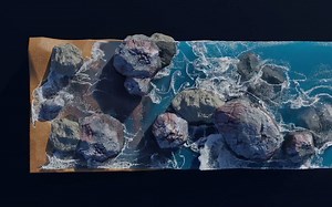 Blender 海浪 flip fluid 模拟与 dynamic paint 动态绘画 wetmap