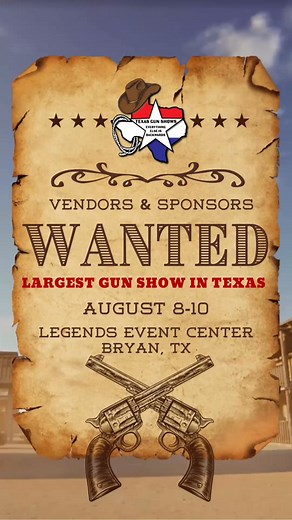 @followers We are still accepting vendors and sponsors who want to be a part of something LEGENDARY in August! WHO would you like to see at the largest 2A event in Texas? Tag them in the comments! 👇 | Texas Gun Shows