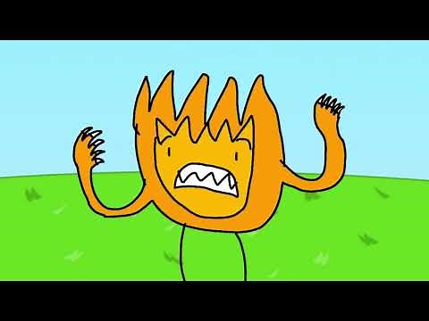 Firey transform into a werewolf, based on characters from BFDI