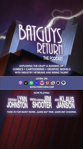 For the last year I've been working on a podcast project, Batguys Return, with my longtime friend & collaborator, Jordan, who's a former *Batman* comics editor and manager. We've interviewed some truly *epic* comic book/cartooning industry pros - artists, writers, editors and more - and the show has just launched. If you're curious or know someone who'd enjoy, please share! I'll be posting more! The first three guests are posted. Available on all podcast platforms... | Jeff Thacher