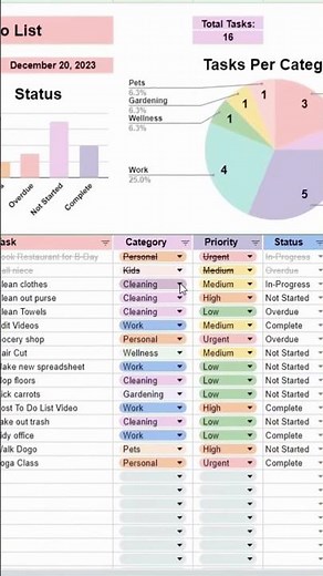 How to create to do list in Excel
