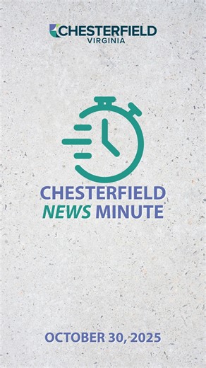 Here’s what’s making news in Chesterfield this week! 🚨 The county continues to honor the life and legacy of longtime Dale District Supervisor Jim Holland, the board has approved $41.9 million for the Woolridge Road Extension project, and a reminder that early in-person voting for the November General Election ends Saturday at 5 p.m. 🗳️ ▶️ Watch the full News Minute for these updates and more from across Chesterfield County. 📰 Stay informed and sign up for our newsletter at the link 🔗 in bio!