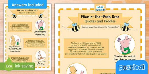 Winnie-the-Pooh Bear Quotes and Riddles