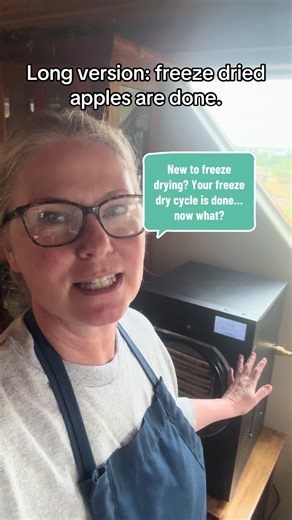 This is just some of the basic steps to show a person who might be new to Freeze drying what you do at the end of your cycle. Again, if you’re unsure if your food is dry. At this phase, you would take out your trays and weigh them. And then you will put your trays back into the Freeze dryer and then continue more dry time. You’ll have to close your drain valve and the machine will activate the pump again. Then after 2 to 3 hours you will take them out again and weigh them. People weigh in grams.