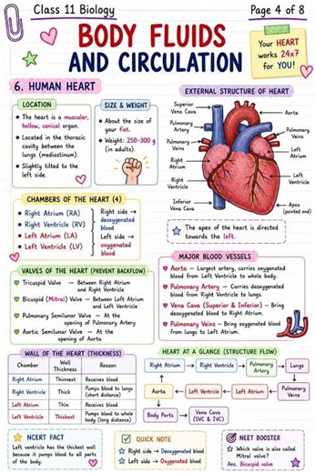 Body Fluids & Circulation 🫀 | Class 11 Biology | Complete Notes | NCERT + NEET
