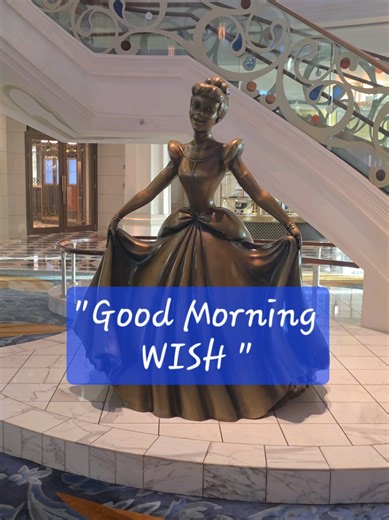 🎶 A dream is a WISH your heart makes... Good morning never sounded so magical ✨ Just watch as the colors change on the dazzling chandelier, listen to the birds chirping 🐦, and be enchanted by the soft voice of Cinderella singing A Dream is a WISH Your Heart Makes 🎶 Waking up aboard the Disney Cruise Line Wish to Cinderella singing in the Grand Hall felt like stepping straight into a fairytale. From the sweeping staircases to that iconic voice echoing through the ship—pure Disney magic before 