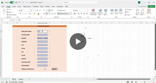 Excel Employee Data Entry Form Demo with Conditional Formatting VBA | Alekhya Dubbaka posted on the topic | LinkedIn