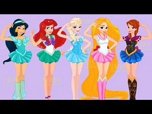 Disney Princess Elsa Anna Rapunzel Ariel and Jasmine Cosplay Challenge Dress Up Game
