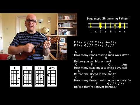 Blowin' in the Wind - Bob Dylan / Peter, Paul & Mary - Ukulele Strum-Along Lesson - Jez Quayle