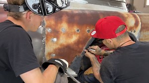 We sliced up a set of 1975 Chevy truck patch panels and applied the wheel lip on the 1949 Mercury Cabover 🔥 | Bad Chad