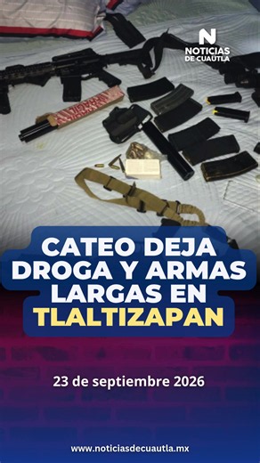 DECOMISAN ARMAS Y DROGA A PRESUNTO LIDER CRIMINAL EN TLALTIZAPAN. ⚖️🚨 Operativo interinstitucional de alto impacto en la zona sur de Morelos. Elementos de la Agencia de Investigación Criminal (AIC), con el respaldo de fuerzas federales y estatales, ejecutaron una orden de cateo en el fraccionamiento La Provincia. El inmueble era utilizado por Juan “N”, alias “El Banda” o “El Muletas”, presunto líder criminal vinculado a hechos de violencia recientes en la región.