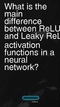 Today’s Question: RELU Vs Leaky RELU #machinelearning #interviewprep #artificialintelligence