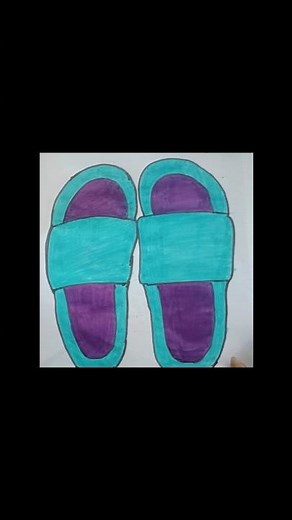 How to slippers step by step ll Simple slippers drawing ll Easy slippers drawing for beginners