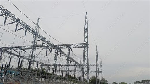 High Voltage Electrical Substation and Power Transmission Structure