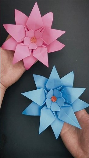 Easy Paper Flowers DIY 🌺🌺 #origami #diy #paperflower