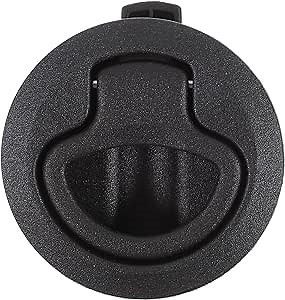 WINOMO Marine Flush Mount Latch - 2" Black UV Stabilized Slam Latch Flush Mount Handle Ring for Boat Hatches, RV Campers