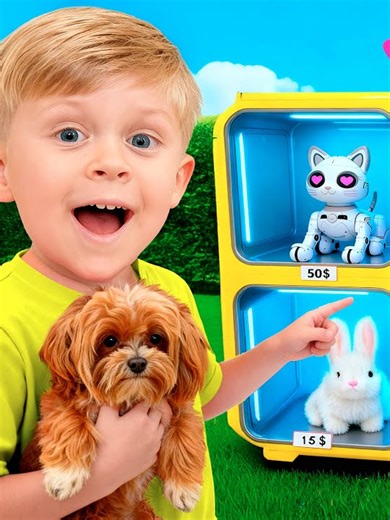 Robo Pets vs Real Pets Part 2 #kidsactivities #kidsoftiktok #kidstoys #enfants #pet #petsoftiktok