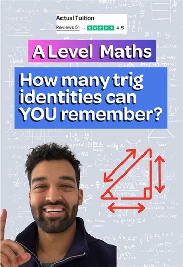 Cheeky bit of Thursday night revision! Comment below how many you can recall, memorising trig identities will save you so much time in your exam and help your understanding! - #alevels #studytok #alevelmaths #alevelmathshelp #alevelmathsrevision