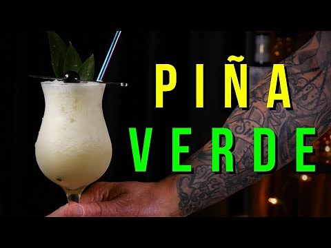 How to make a CHARTREUSE Colada | The Pina Verde | A Pina Colada Variation