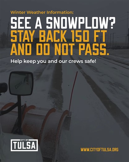 Our snow crews will be working 24/7 throughout this winter weather event, treating 1,700 lane miles of arterial roadways to help keep travel as safe as possible. Crews prioritize major arterials, hills, bridges, and emergency routes. Highways and interstates are treated by ODOT, with the exception of the Gilcrease Expressway and L.L. Tisdale. 📍 View the arterial snow route map at wwww.cityoftulsa.org/winterpreparedness ❓ Have questions about snow and ice removal by the City? Check out our FAQs 