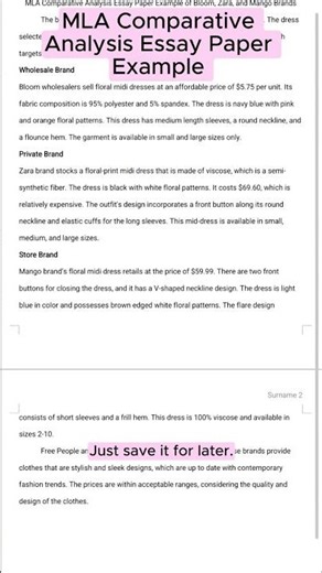 MLA Comparative Analysis Essay Paper Example of Bloom, Zara, and Mango Brands