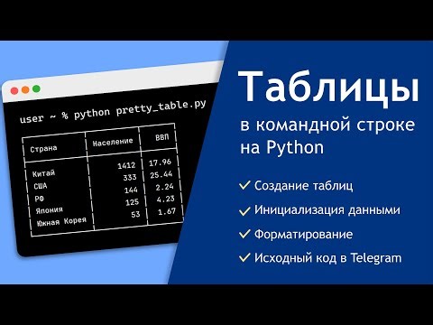 Таблицы в командной строке на Python с помощью PrettyTable