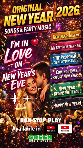 ORIGINAL NEW YEAR SONGS & PARTY MUSIC - Happy New Year 2026 Welcome the New Year with nonstop pop party vibes and feel-good energy! These songs are made for countdowns, fireworks, dance floors, love stories, and fresh beginnings as we celebrate a brand-new year together. 🎧 Track Themes Included: I’M IN LOVE ON NEW YEAR’S EVE 💖 NEW YEAR, NEW ME 🌟 MY BEST NEW YEAR IS YOU 🥂 HE PROPOSED ON NEW YEAR’S EVE 💍 COMING HOME BEFORE NEW YEAR 🏠 NEW YEAR BEGINS WITH YOU ✨ HAPPY NEW YEAR 🎉 #GreenMusicSt