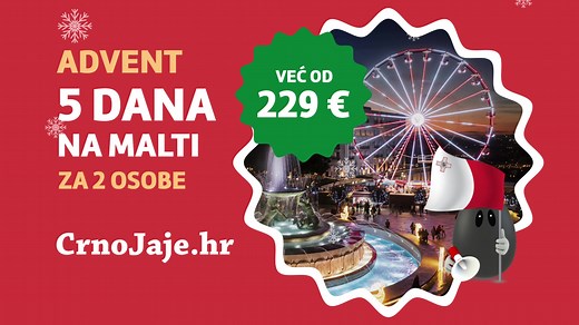 ✨SPEKTAKULARNE PONUDE! ✨🎄Zimski praznici i advent na čarobnoj Malti uz 5 dana i 4 noćenja za dvije ili više osoba vrhunskim hotelima, već od samo 229 €! 🎅🔔 👉 https://www.crnojaje.hr/Deals/DealList/Malta Xemxija bay hotel ⭐⭐⭐ 🛌🏻 4 noćenja s doručakom 🤑 već od 229 € Seabank Resort & Spa ⭐⭐⭐⭐ 🛌🏻 4 noćenja polupansionom plus 🧖 wellness &spa 🤑 već od 299 € San Antonio Hotel & Spa ⭐⭐⭐⭐ 🛌🏻 4 noćenja polupansionom plus 🧖 wellness &spa 🤑 već od 352 € ✈ Iskoristite i povoljne cijene direktn