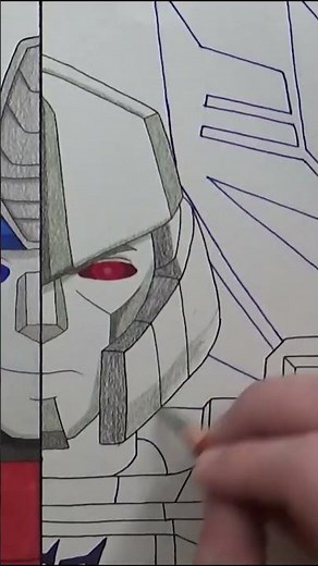 Drawing Optimus Prime vs Megatron from Transformers part 2 #tranformers #optimusprime #megatron