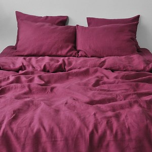 Raspberry Cotton Duvet Cover Set: Soft Breathable Bedding, Handmade Comforter Cover - Etsy