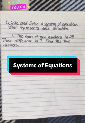 System of equations word problem. #impactmath19 #systemofequations #wordproblems #algebra1