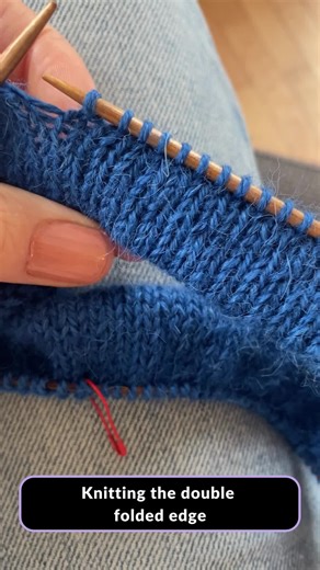 The double folded edge could be used in a beanie, sweater, etc … #knittingtutorials #knitting #knittingsweater