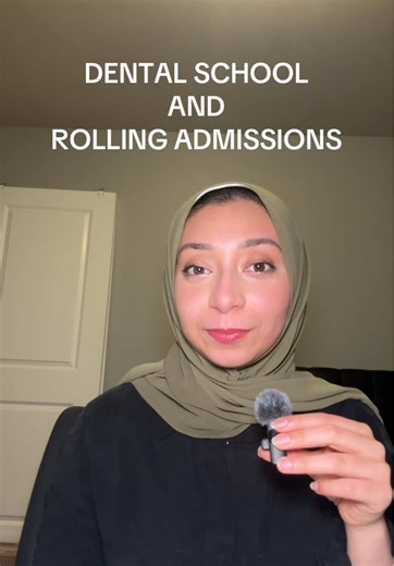 Most dental schools have rolling admissions - they send out interview invitations as applications roll in. The longer it takes you to apply, the less spots they have left open. So the sooner you get your application in, the higher chance you have! #dental #dentalschool #dentistry #dentist #dentalstudent #admissions #application #growth #mindset #doctor #hijabi #fyp