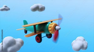 Toy Plane Flying in a loop from the side