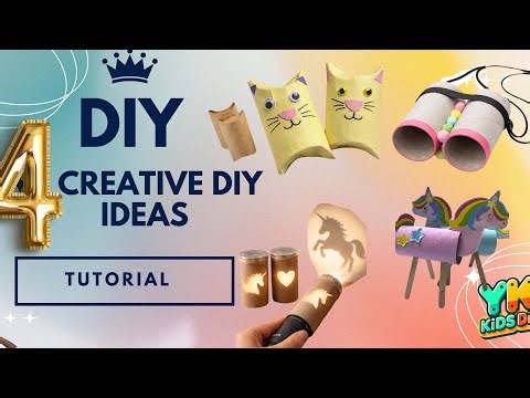 4 Easy DIY Crafts from Paper Tubes | Fun Toilet Paper Roll Ideas for Kids