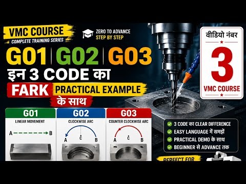 G01 G02 G03 G code Practical Difference | Linear & Circular Interpolation | VMC Programming Video #3