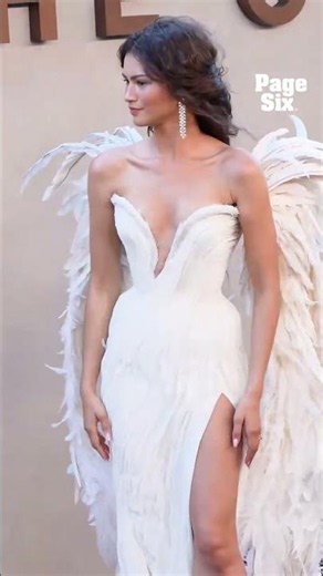 Zendaya looked angelic at "The Odyssey" premiere at AMC Lincoln Square Theater in NYC 🪽 #shorts